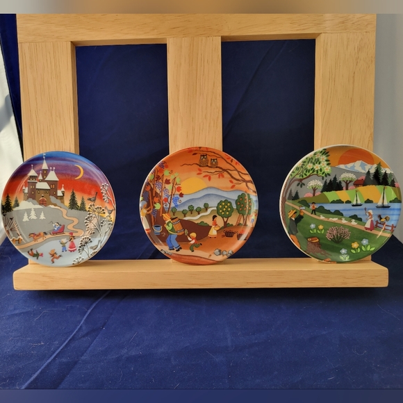 3-Vintage Landscape Reutter Porzellan W-Germany Small Plate Porcelain 3 1/2" - Picture 13 of 14